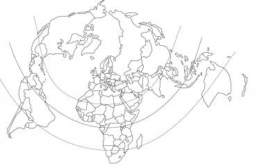 Planisphère projection Bertin (États)