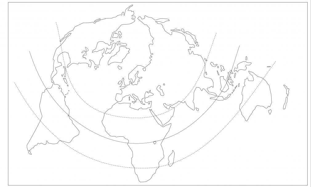 Planisphère projection Bertin