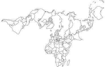 Planisphère projection Buckminster Fuller (États)