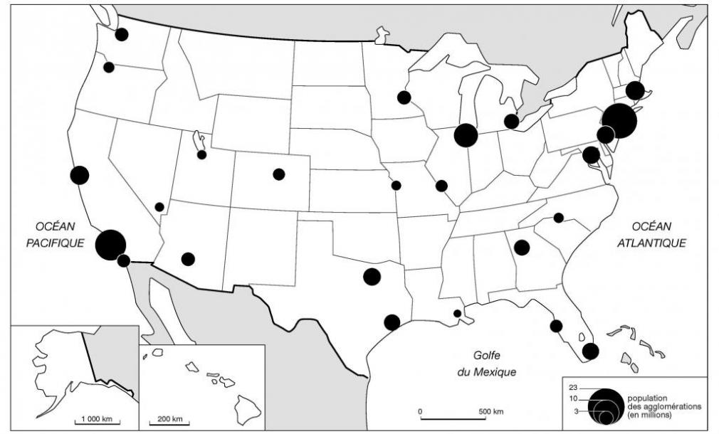 carte vierge du sud est des États Unis