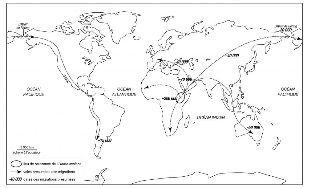Les migrations des premiers humains