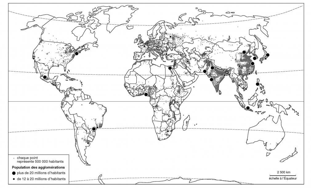 La répartition de la population mondiale