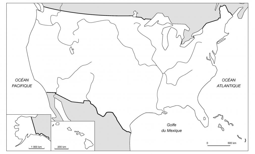 carte vierge du sud est des États Unis