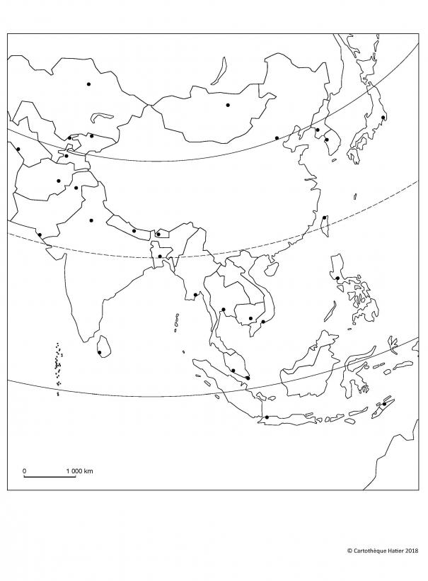 L'Asie du Sud et de l'Est (capitales)
